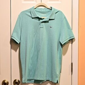 NWT Vineyard Vines Stretch Pique Polo Andros Blue